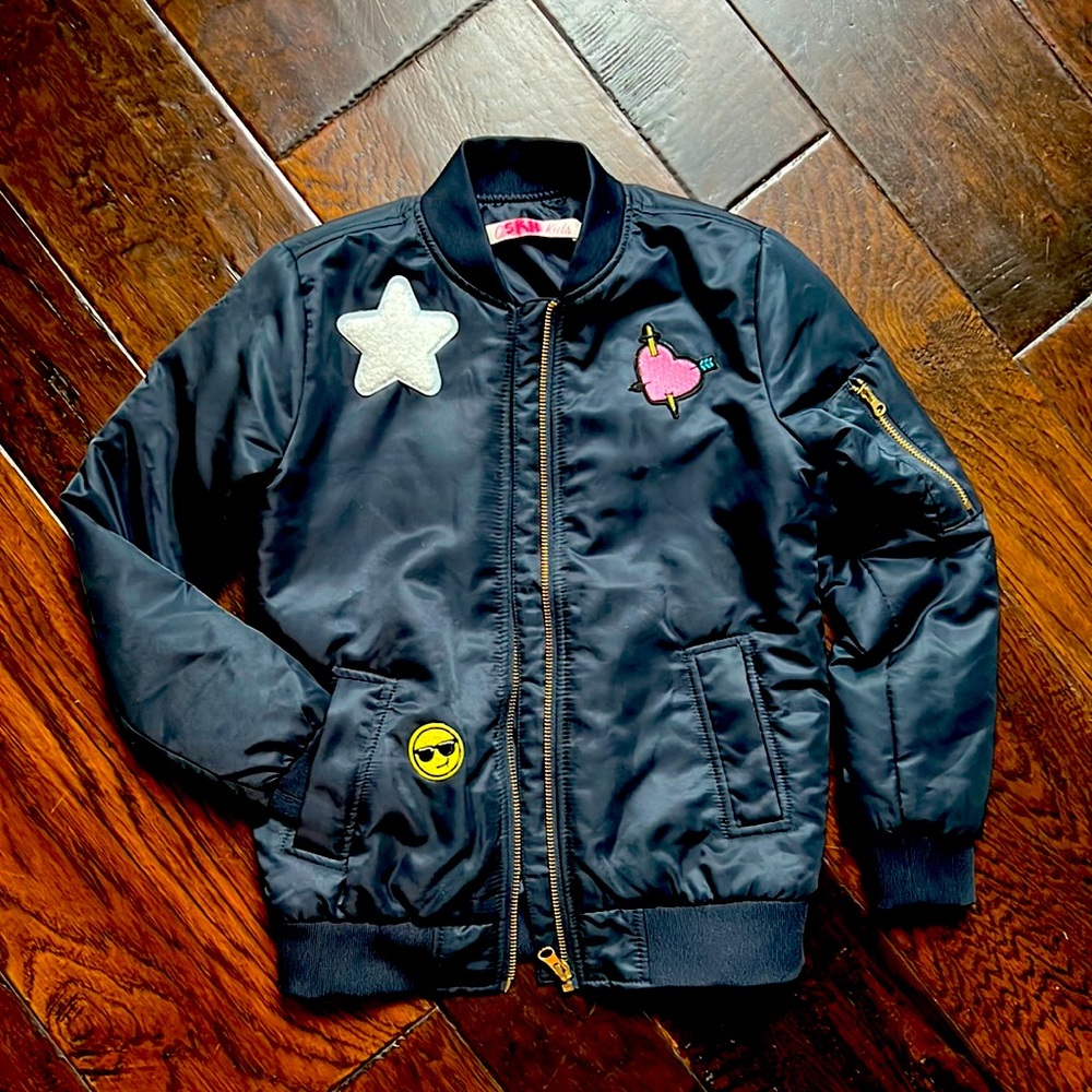 Bomber nylon jacket dark blu